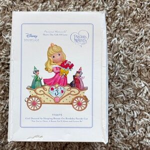Precious Moments Sleeping Beauty Parade Car with Pink and Gold Accents